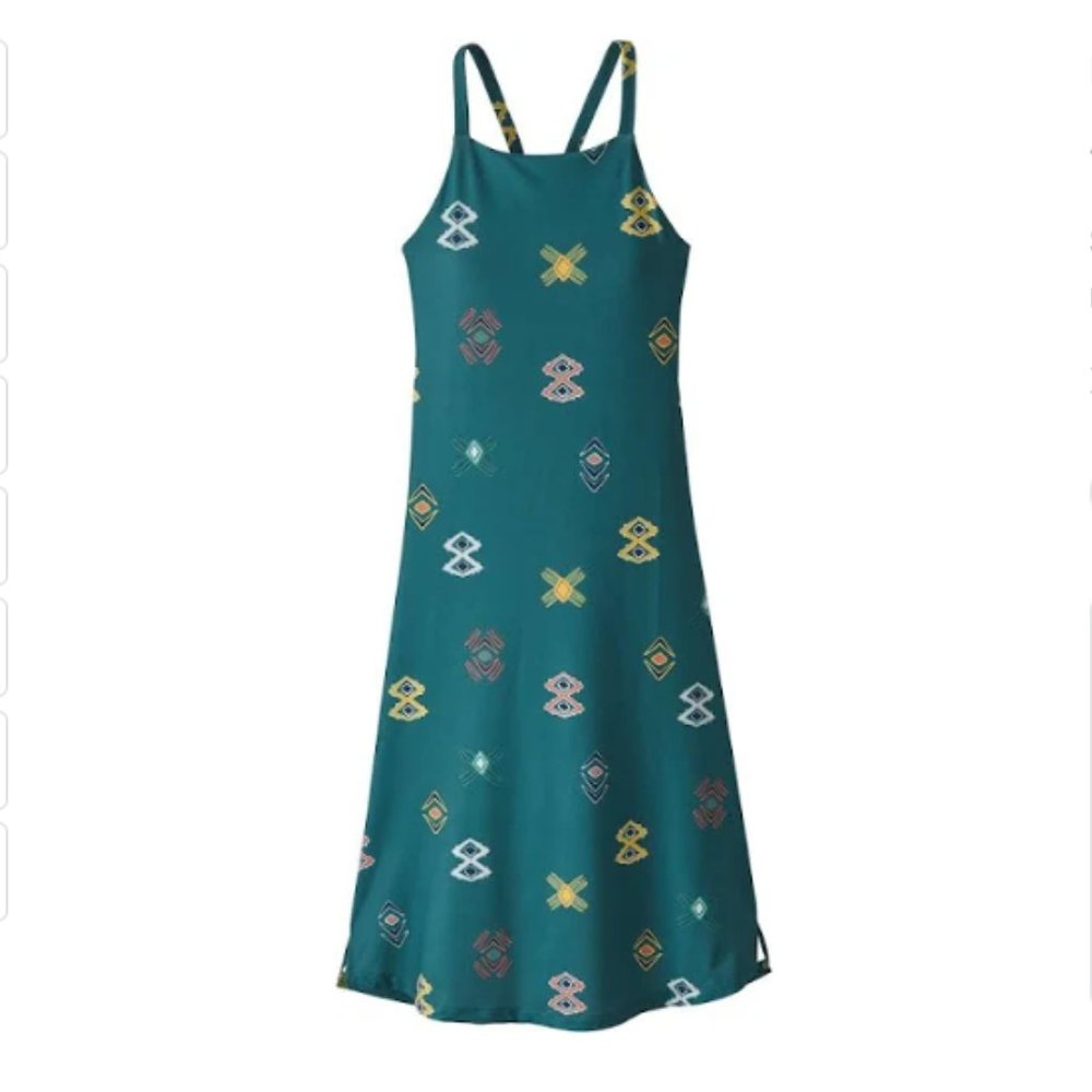 Patagonia Women's Sliding Rock Dress slim fit green Spaced Out Tasmanian Teal